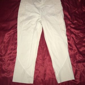 White Anew Crop Lululemon Leggings